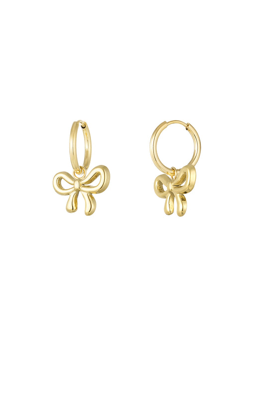 Damen Ohrringe Schleife | Edelstahl | Goldfarbe & Silberfarbe