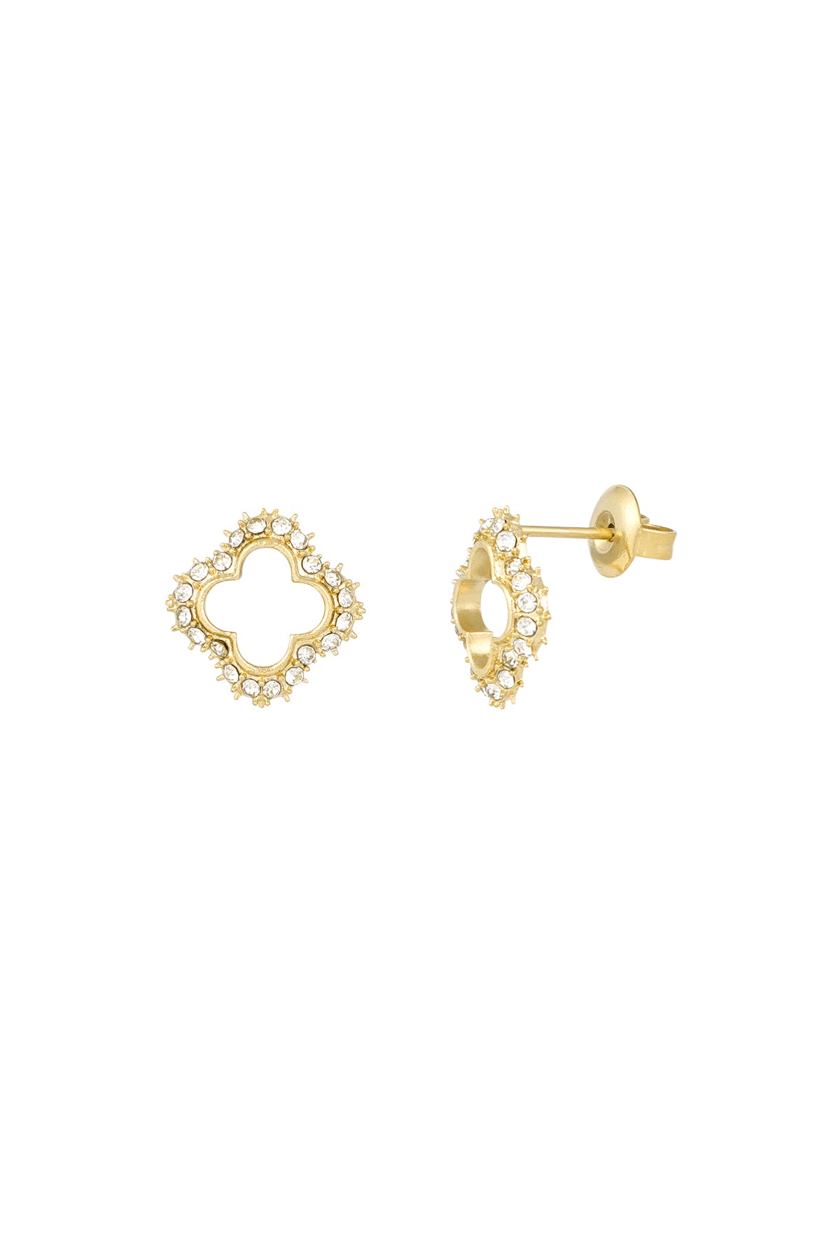 damen ohrstecker diamant-look | edelstahl | gold & silber