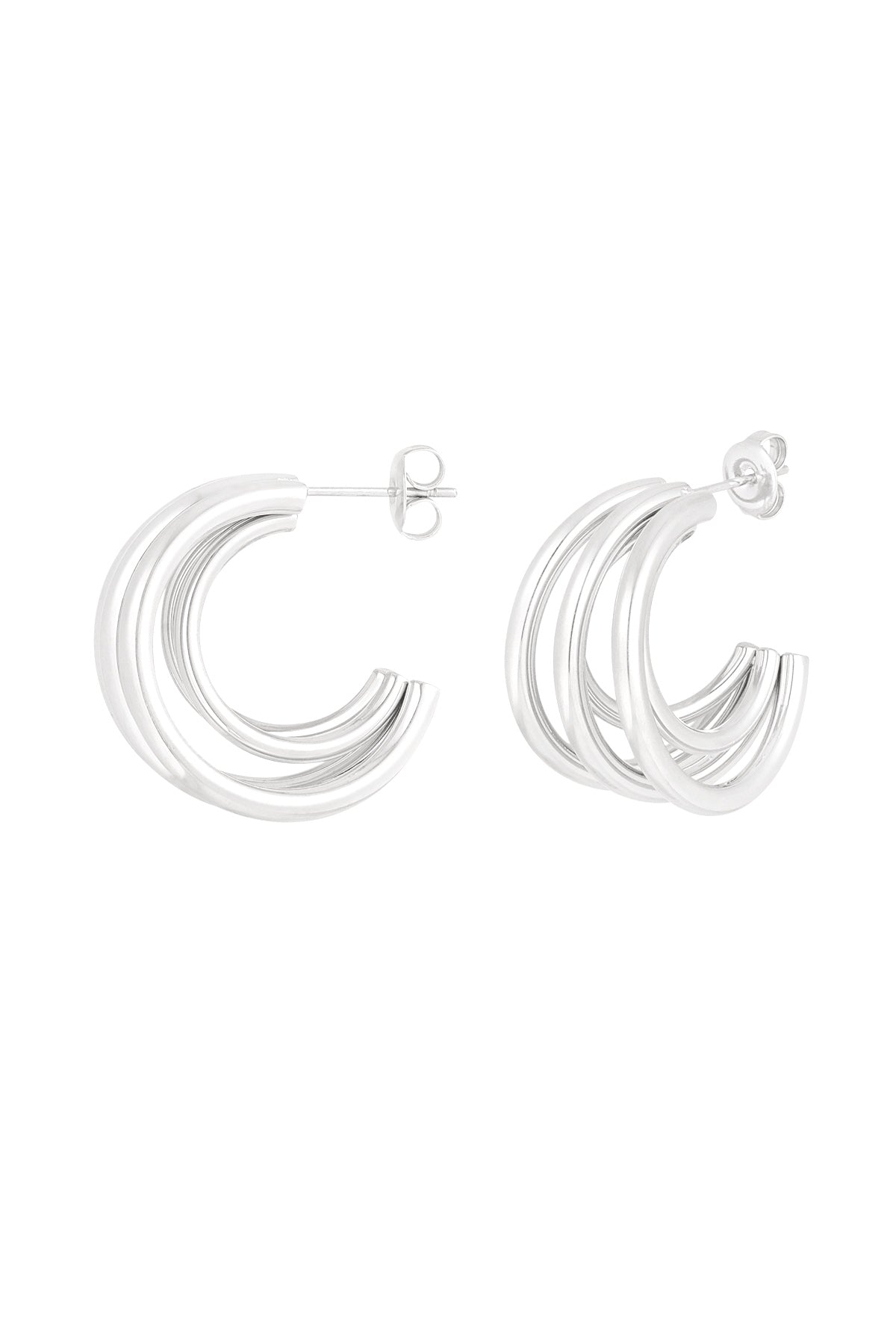 damen ohrringe doppelt gedreht love | edelstahl | gold & silber