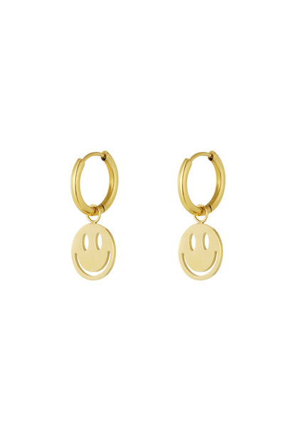 Damen Ohrringe Smiley | Edelstahl | Gold & Silber