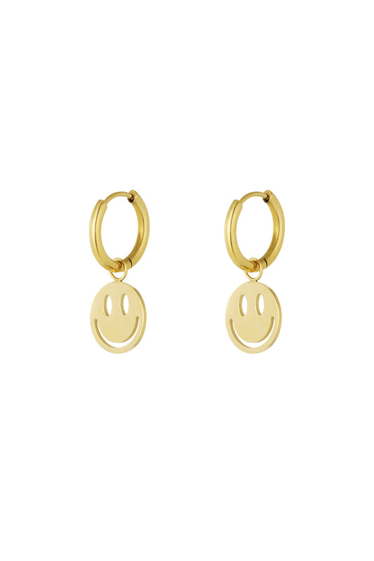 Damen Ohrringe Smiley | Edelstahl | Gold & Silber
