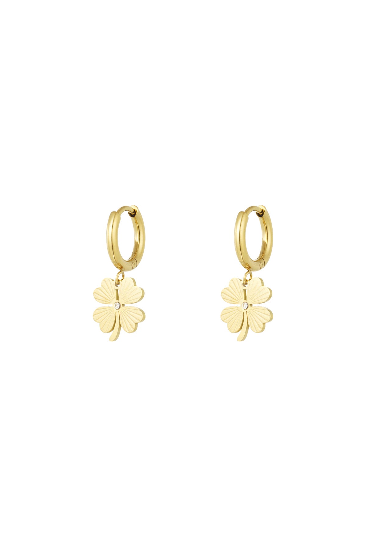 Damen Ohrringe Kleeblatt Glück Luxus | Edelstahl | Goldfarbe