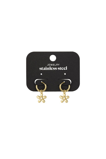Damen Ohrringe Daisy Doo Strass | Edelstahl | Goldfarbe