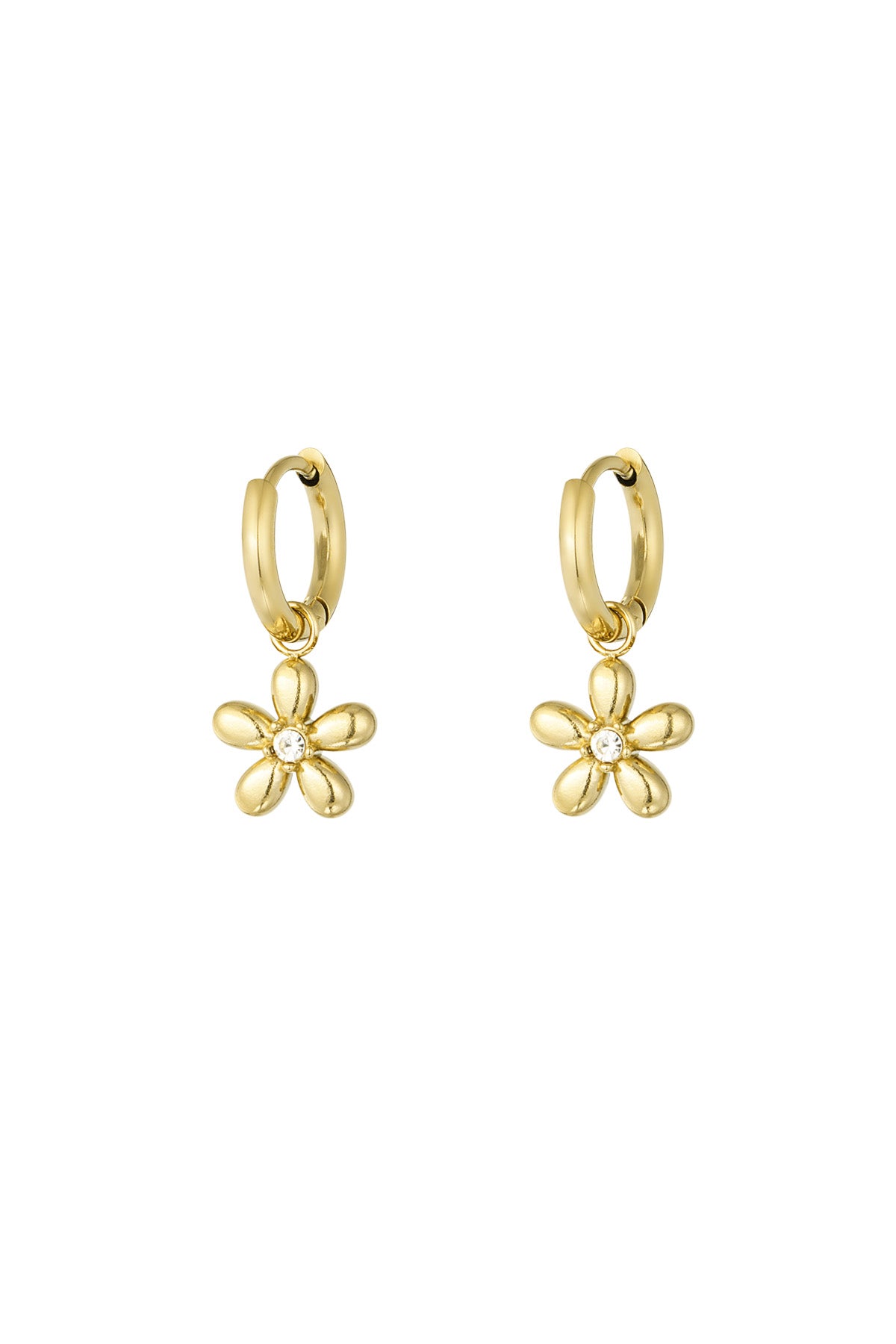 Damen Ohrringe Daisy Doo Strass | Edelstahl | Goldfarbe