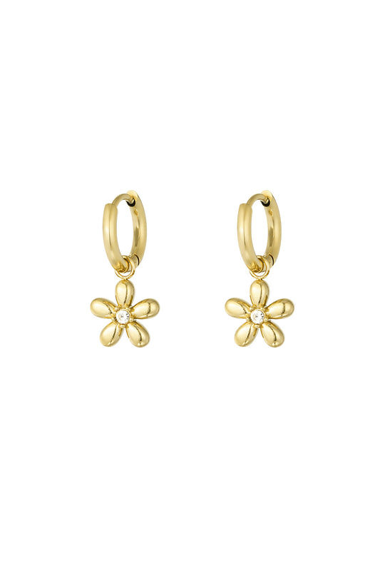 Damen Ohrringe Daisy Doo Strass | Edelstahl | Goldfarbe