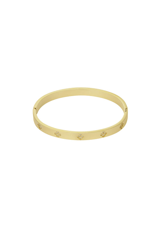 Damen Handkette Kleeblatt Strass | Edelstahl | Gold- und Silberfarbe