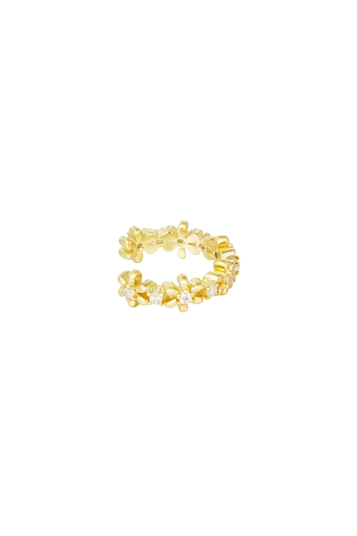 damen ohrstecker floral shine | kupfer | goldfarbe