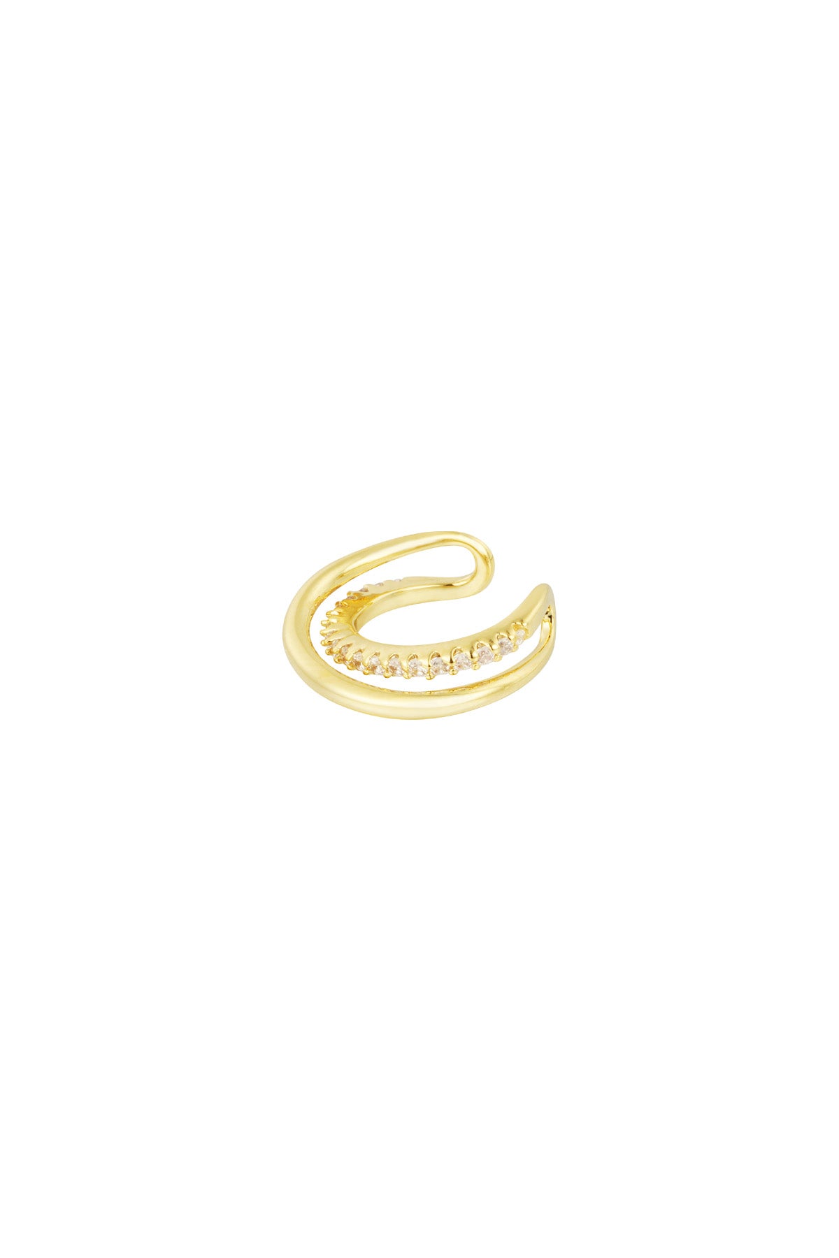 Damen Ear Cuff Layered Glam Zirkon | Kupfer | Goldfarbe