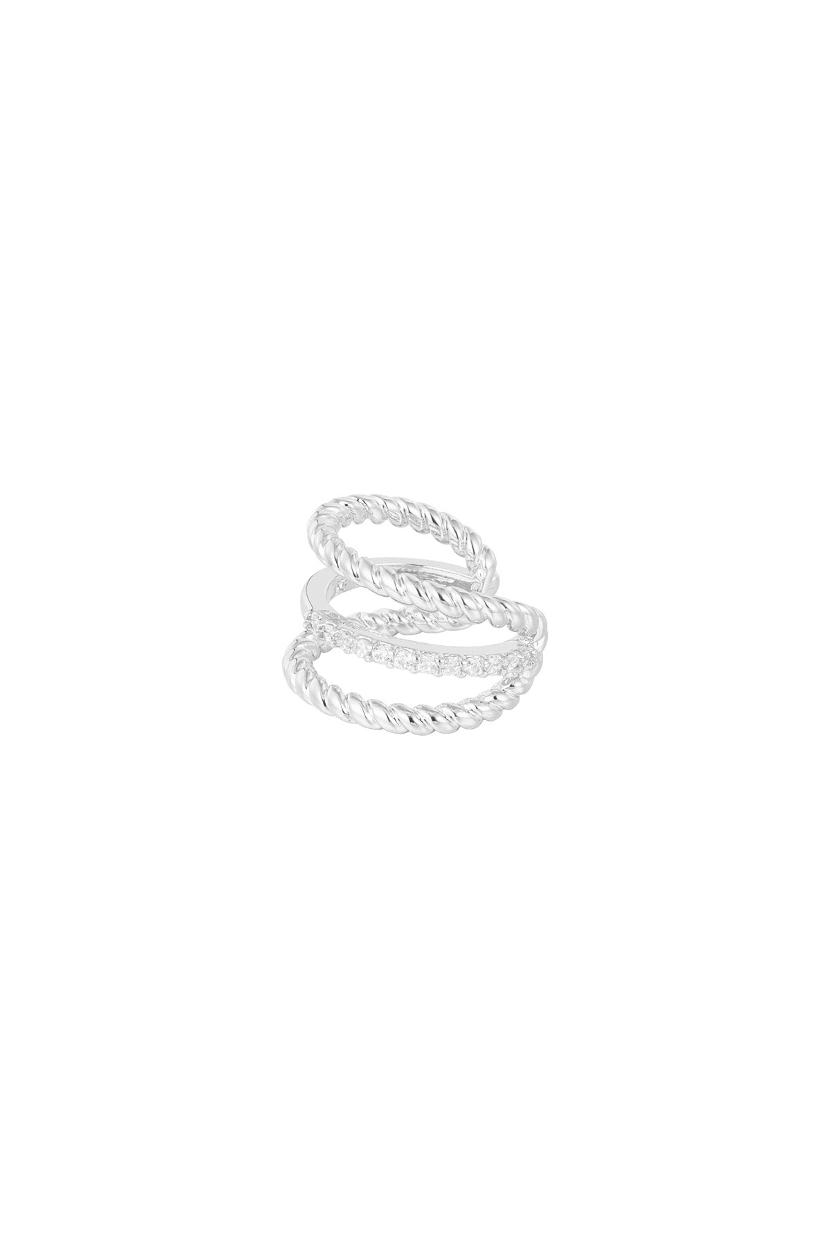 damen ohrstecker twisted zirkonium | kupfer | goldfarbe & silberfarbe