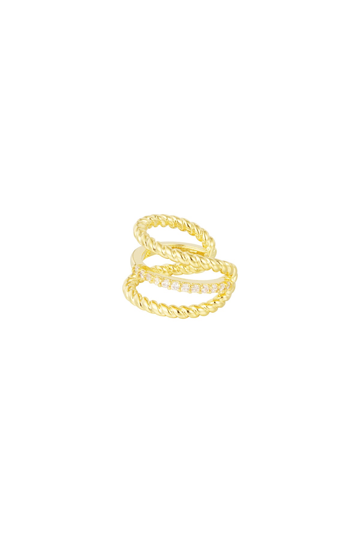 damen ohrstecker twisted zirkonium | kupfer | goldfarbe & silberfarbe
