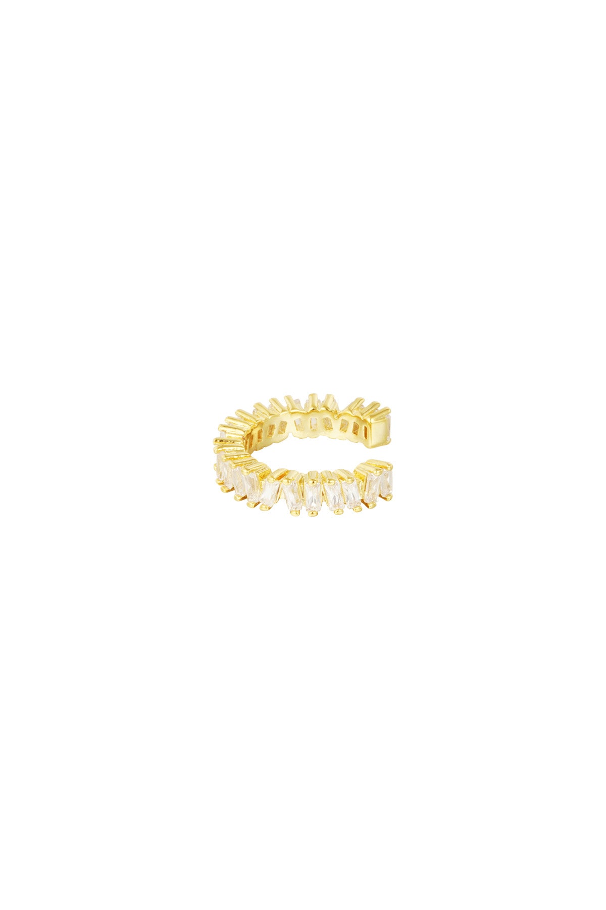 Damen Ohrstecker Zirkon Rund | Kupfer | Goldfarbe