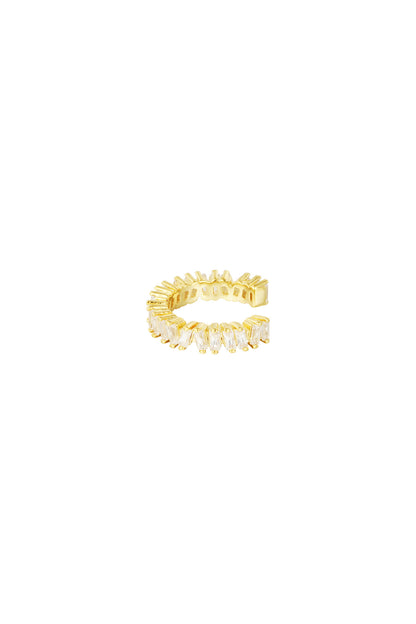 Damen Ohrstecker Zirkon Rund | Kupfer | Goldfarbe