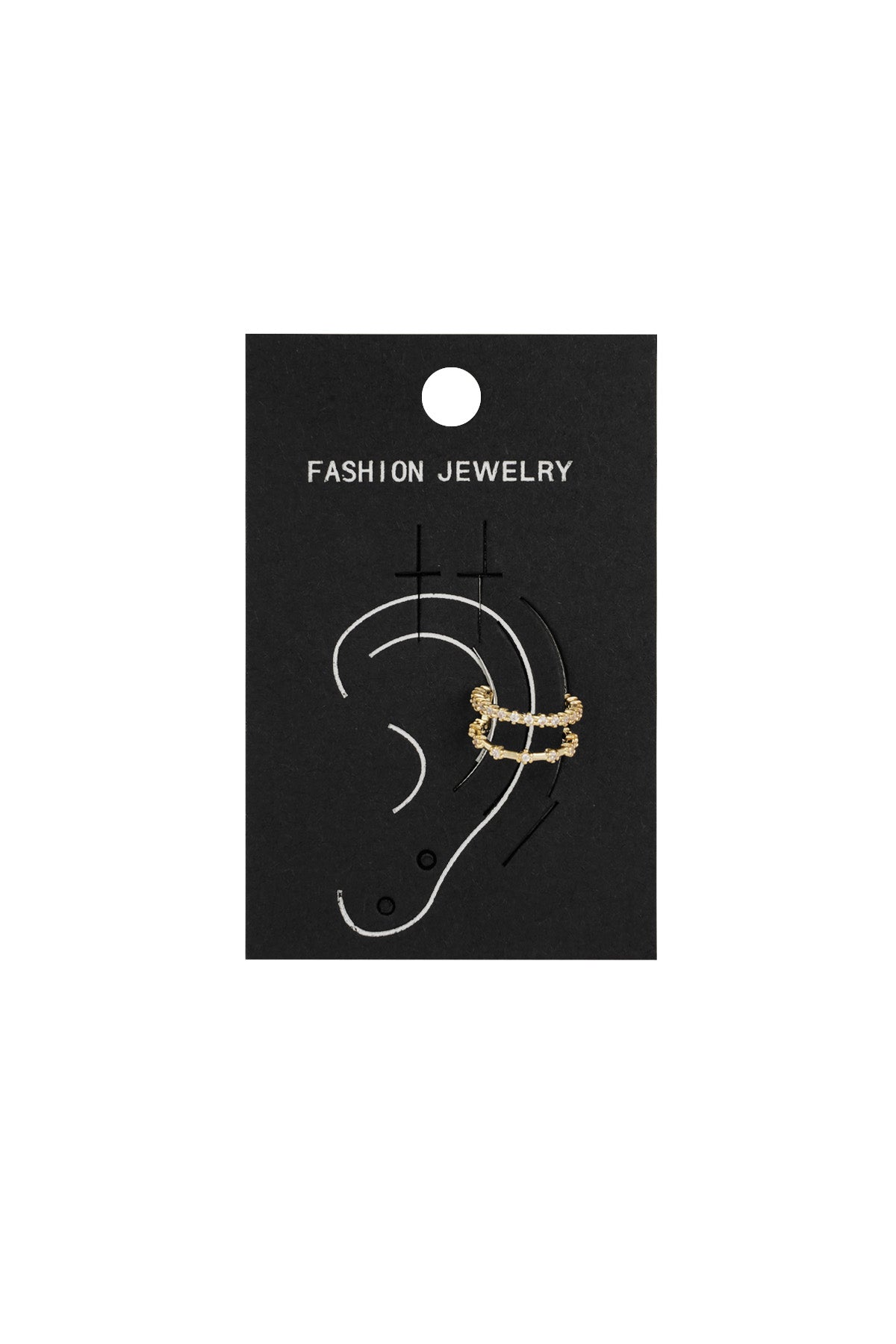 damen ear cuff double sparkle zirkonium | kupfer | goldfarbe