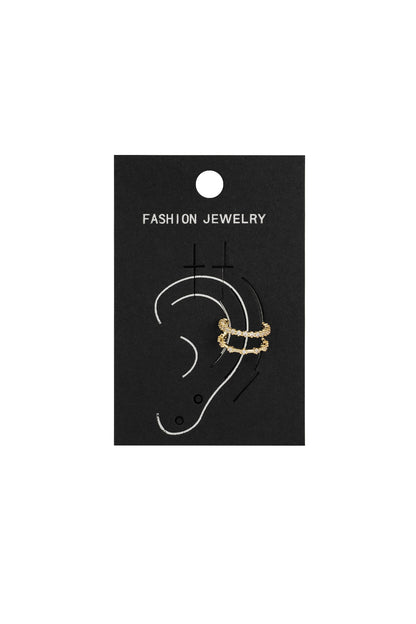 Damen Ear Cuff Double Sparkle Zirkonium | Kupfer | Goldfarbe