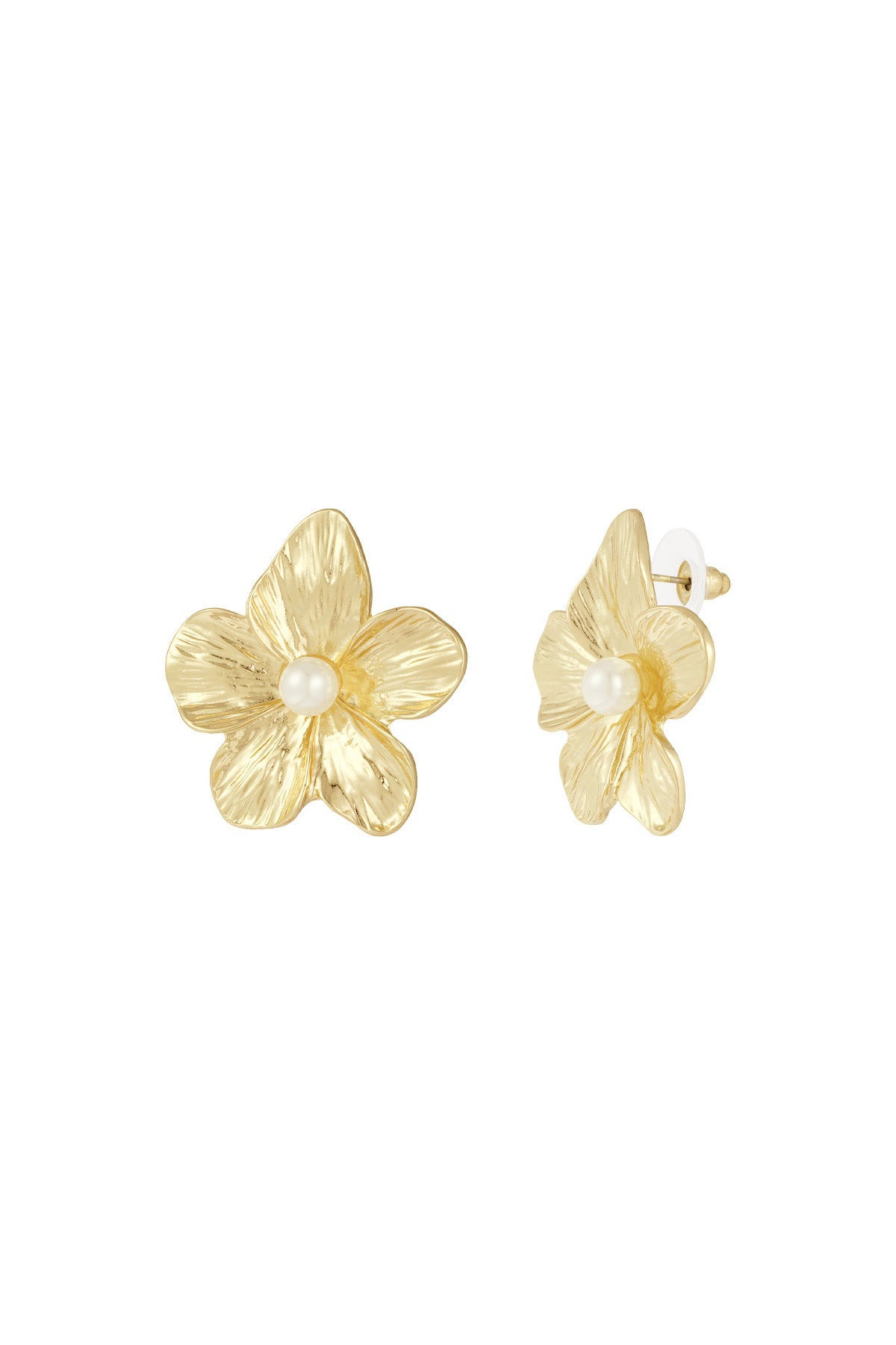 damen ohrringe hawaii perlen blüte | legierung | goldfarbe