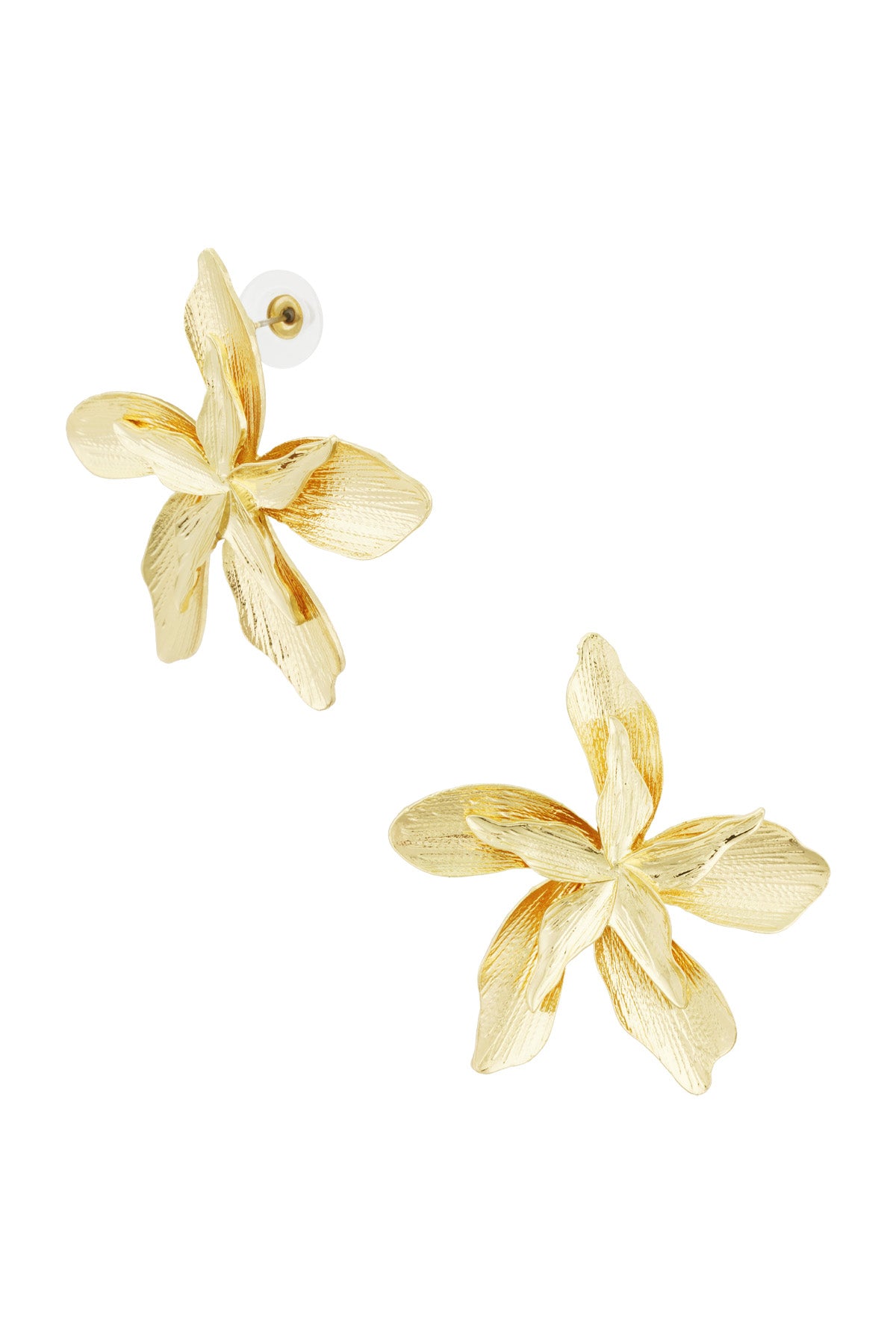 Damen Ohrringe Blume Statement | Legierung | Goldfarbe