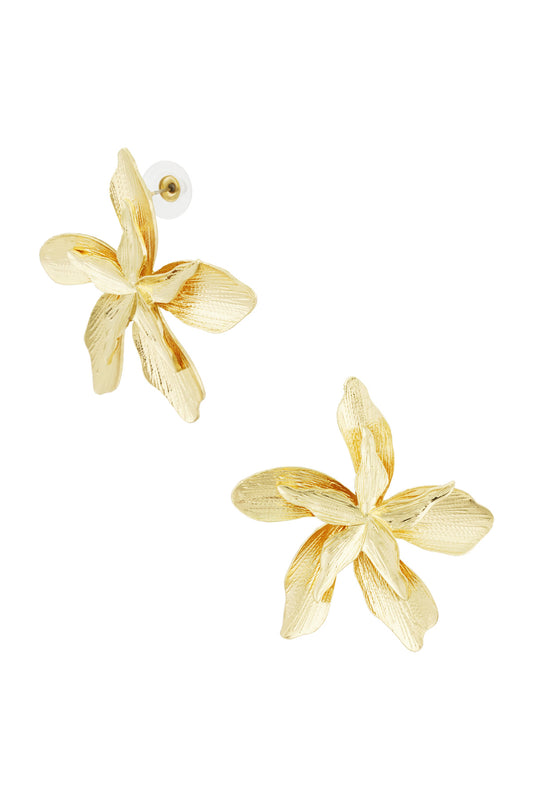 Damen Ohrringe Blume Statement | Legierung | Goldfarbe