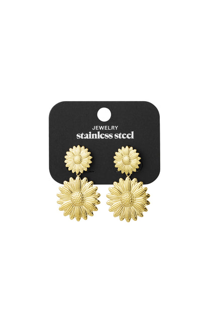 Damen Ohrringe Happy Sunflower | Edelstahl | Goldfarbe