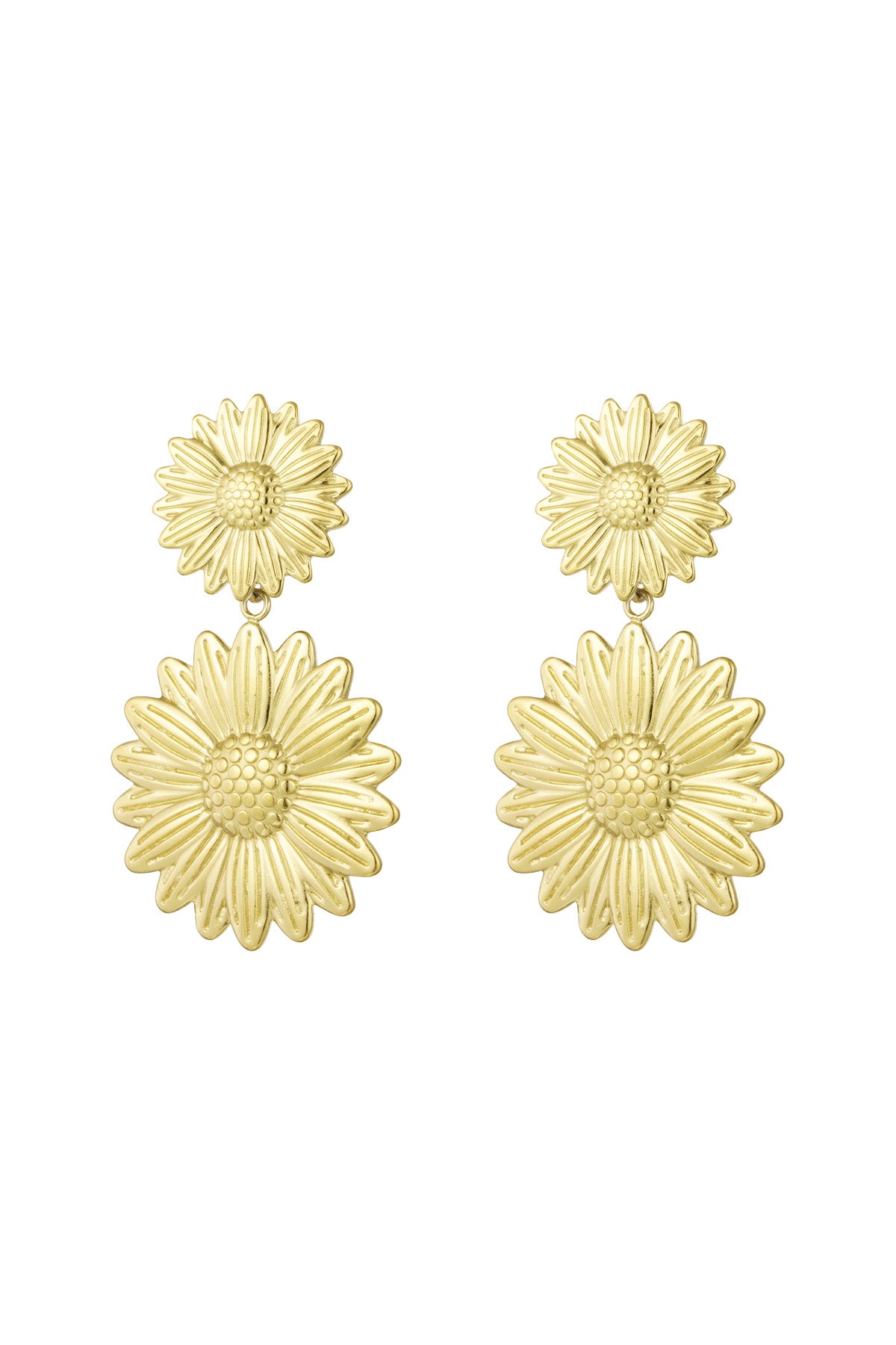 damen ohrringe happy sunflower | edelstahl | goldfarbe