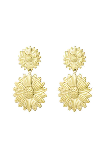 Damen Ohrringe Happy Sunflower | Edelstahl | Goldfarbe