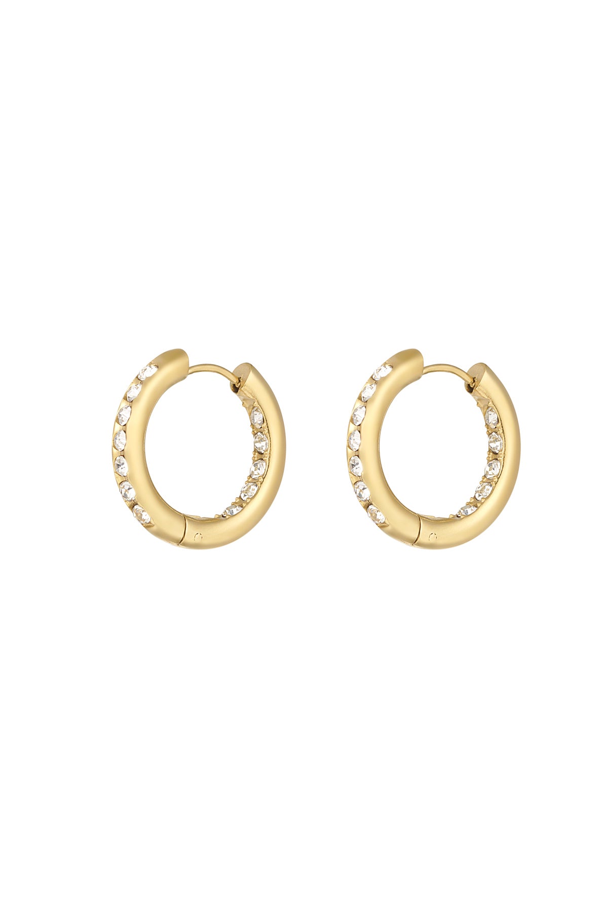 Damen Ohrringe Strass Elegant | Edelstahl | Gold & Rosa