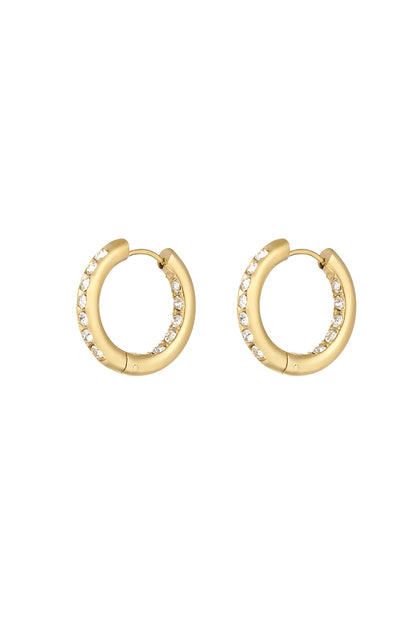 Damen Ohrringe Strass Elegant | Edelstahl | Gold & Rosa