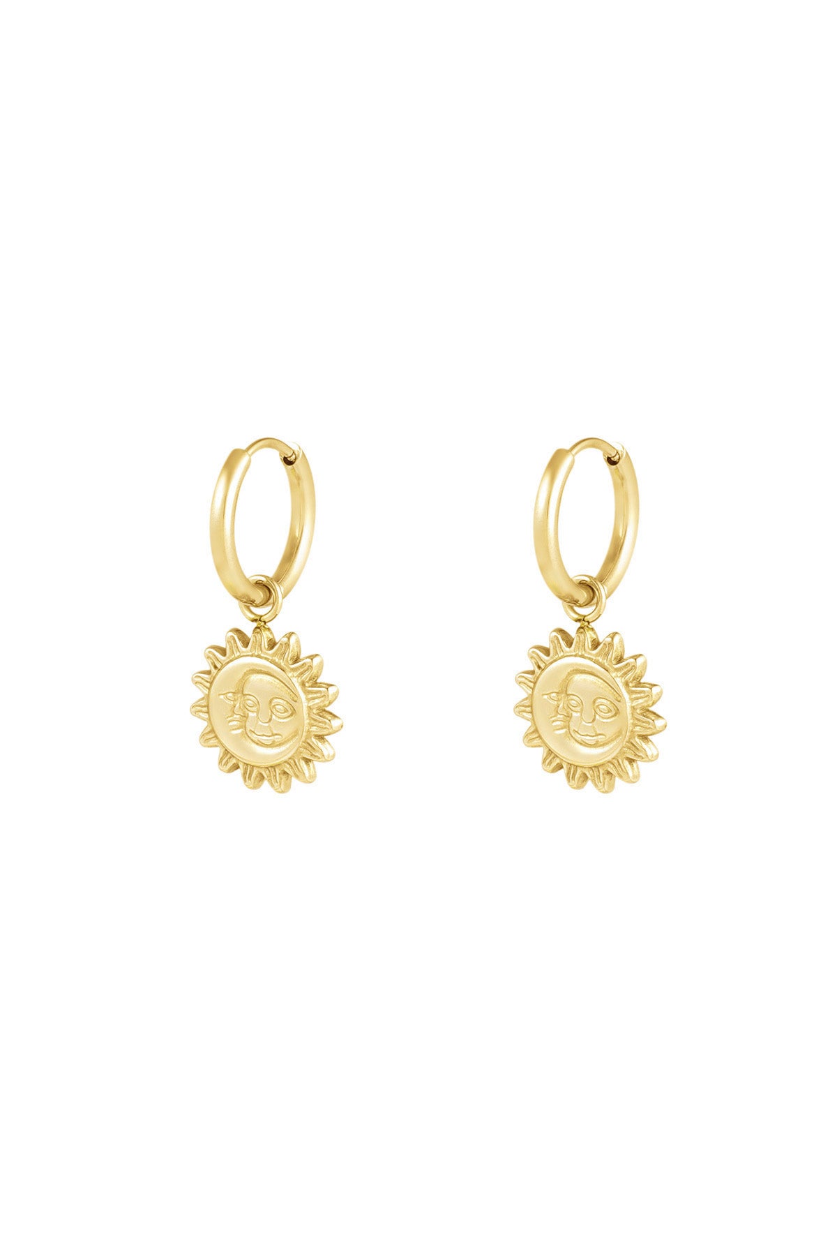 damen ohrringe sonne mond solar | edelstahl | goldfarbe & silberfarbe