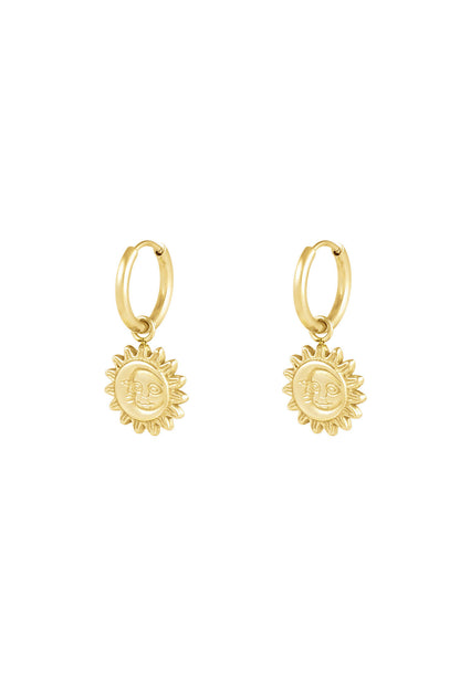 Damen Ohrringe Sonne Mond Solar | Edelstahl | Goldfarbe & Silberfarbe