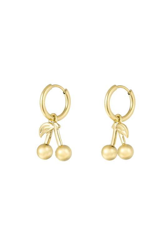 Damen Ohrringe Kirschmotiv | Edelstahl | Gold & Silber