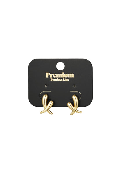 Damen Ohrringe Gekreuzt Classic | Edelstahl 304S | Goldfarbe