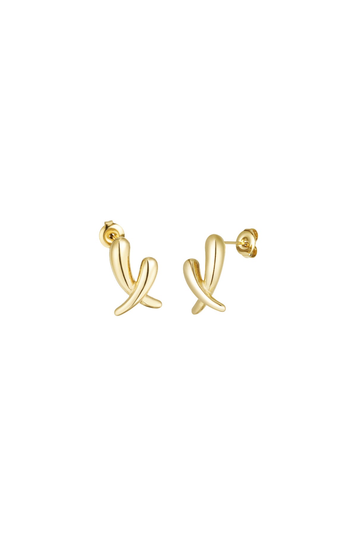 Damen Ohrringe Gekreuzt Classic | Edelstahl 304S | Goldfarbe