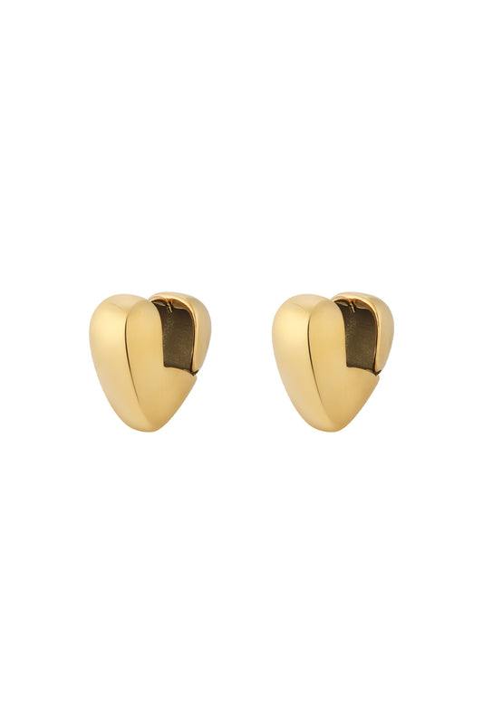 Damen Herzohrringe 14K vergoldet | Edelstahl | Gold & Silber