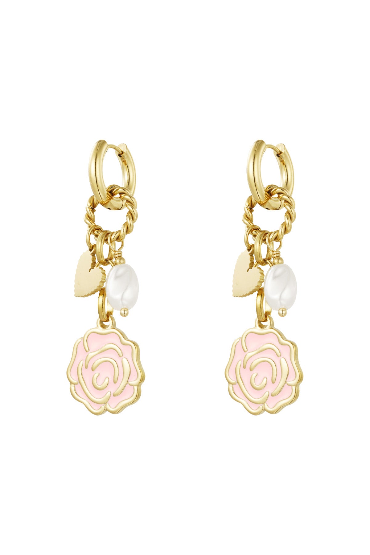 Damen Ohrringe Forever Rose Emaille | Edelstahl 304S | Fuchsie & Rosa