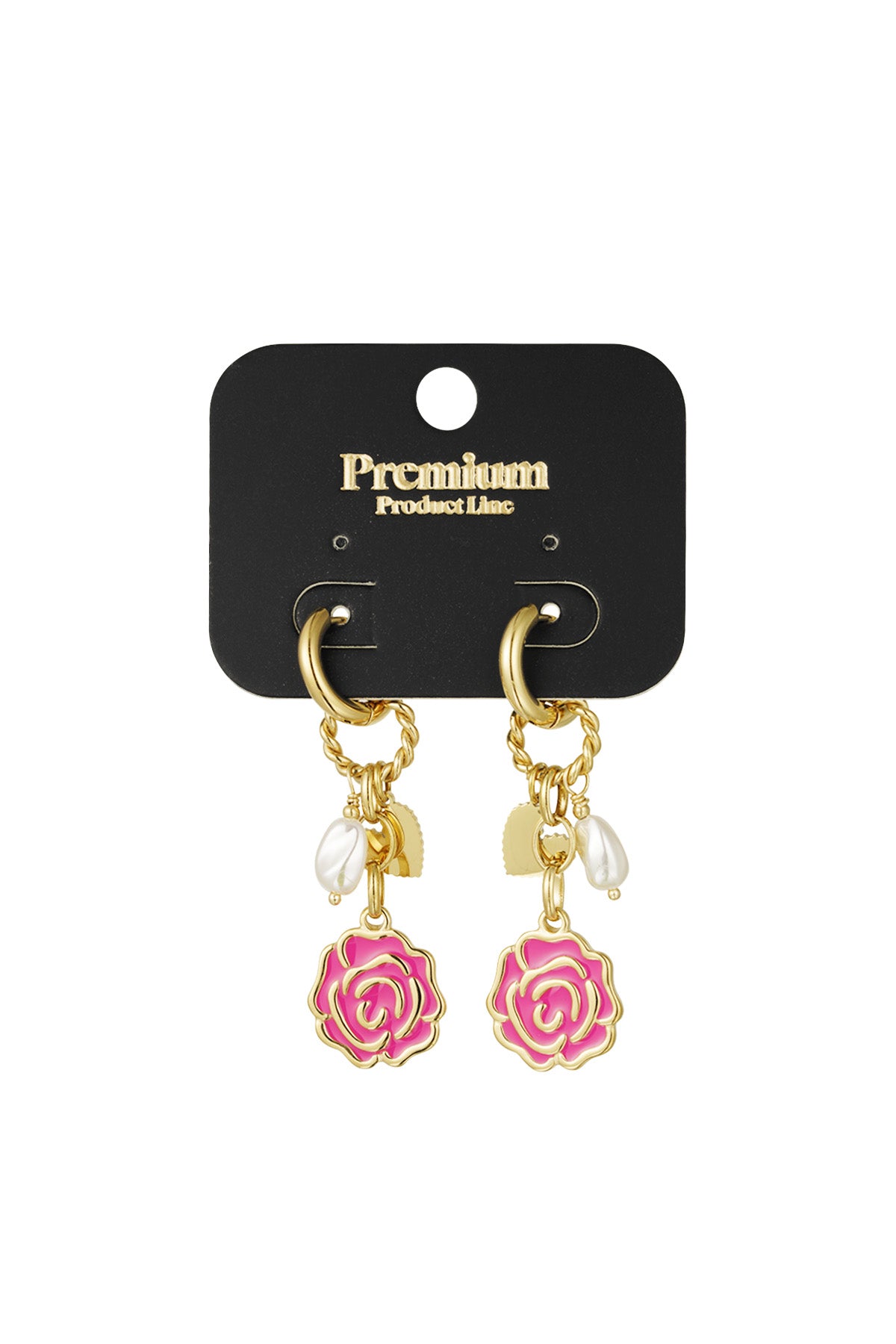 Damen Ohrringe Forever Rose Emaille | Edelstahl 304S | Fuchsie & Rosa