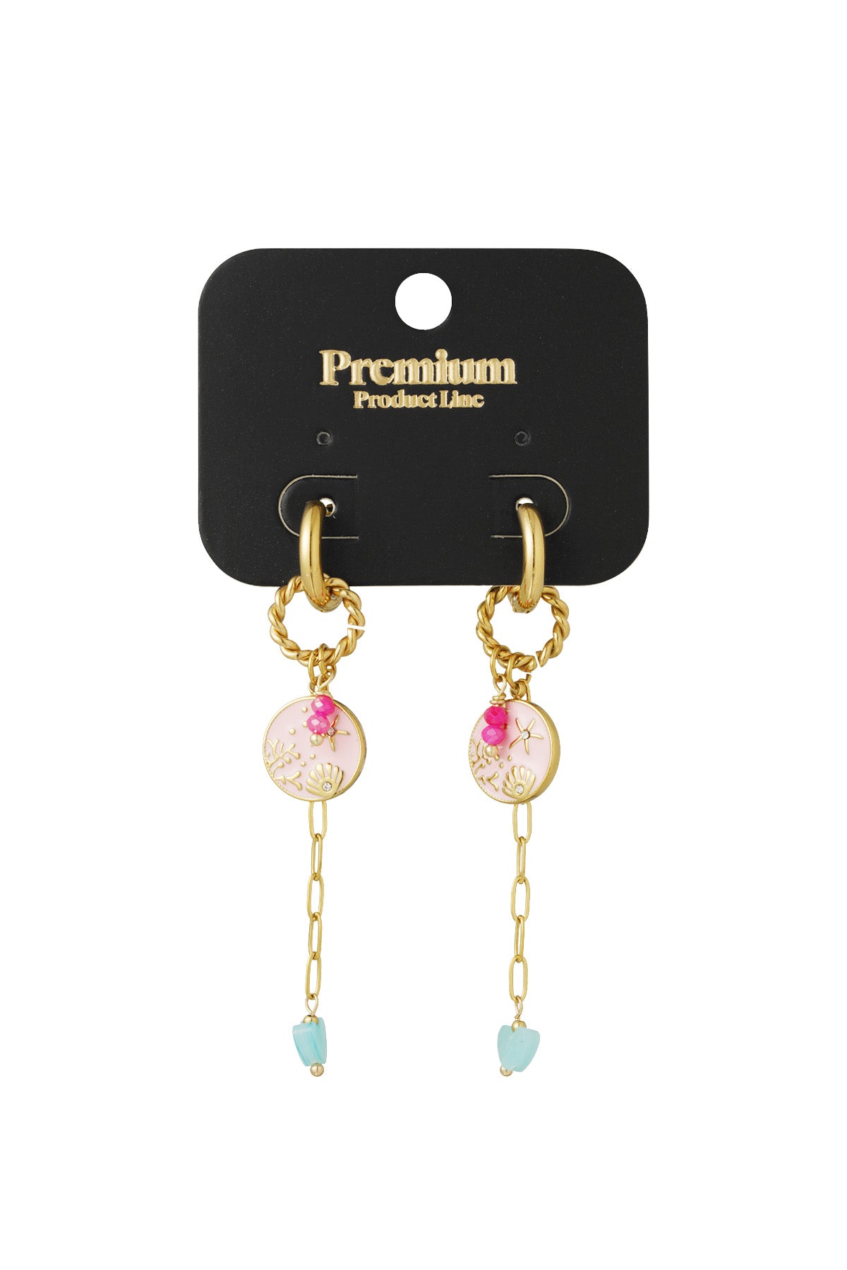 Damen Ohrringe Schillernd Emaille | Edelstahl 304S | Rosa & Fuchsie
