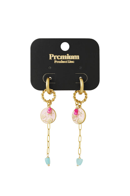 Damen Ohrringe Schillernd Emaille | Edelstahl 304S | Rosa & Fuchsie