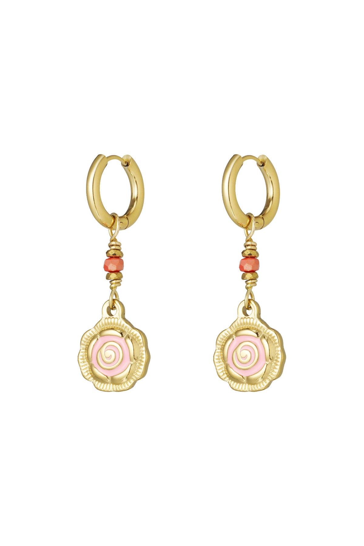 Damen Ohrringe Rose Glow | Edelstahl 304S Rosé | Rosa & Rot