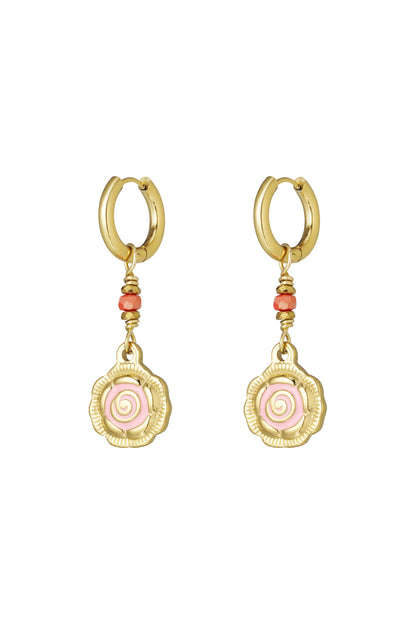 Damen Ohrringe Rose Glow | Edelstahl 304S Rosé | Rosa & Rot