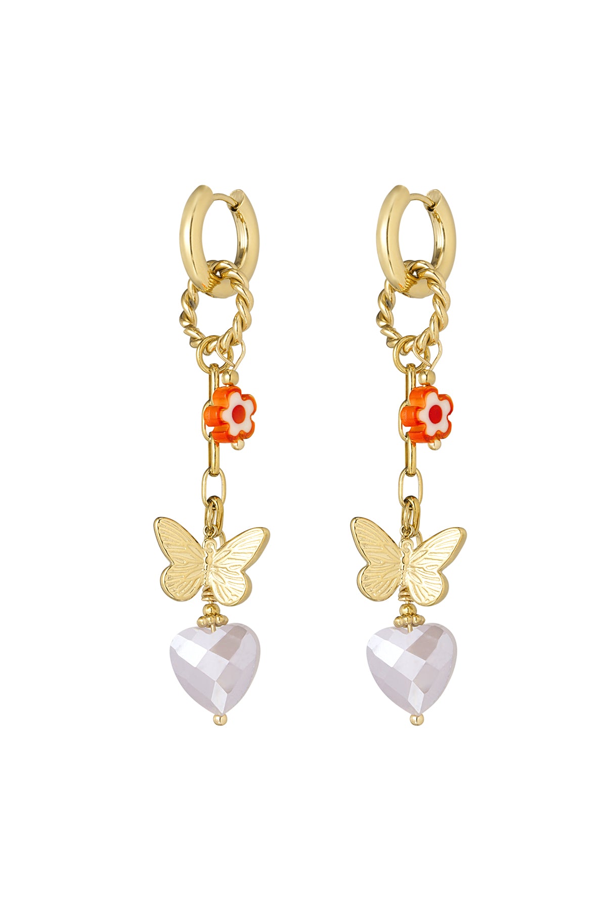 Damen Ohrringe Twinkle Charm | Edelstahl 304S | Grün & Gold