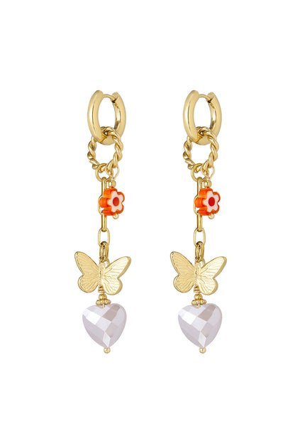Damen Ohrringe Twinkle Charm | Edelstahl 304S | Grün & Gold