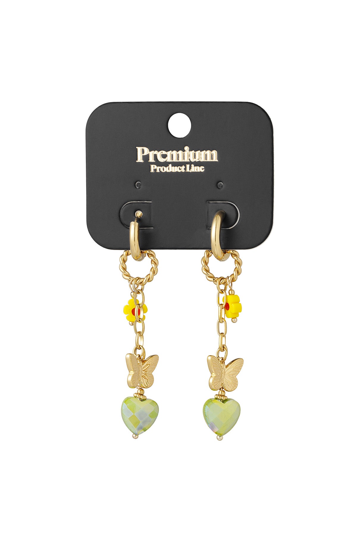 Damen Ohrringe Twinkle Charm | Edelstahl 304S | Grün & Gold