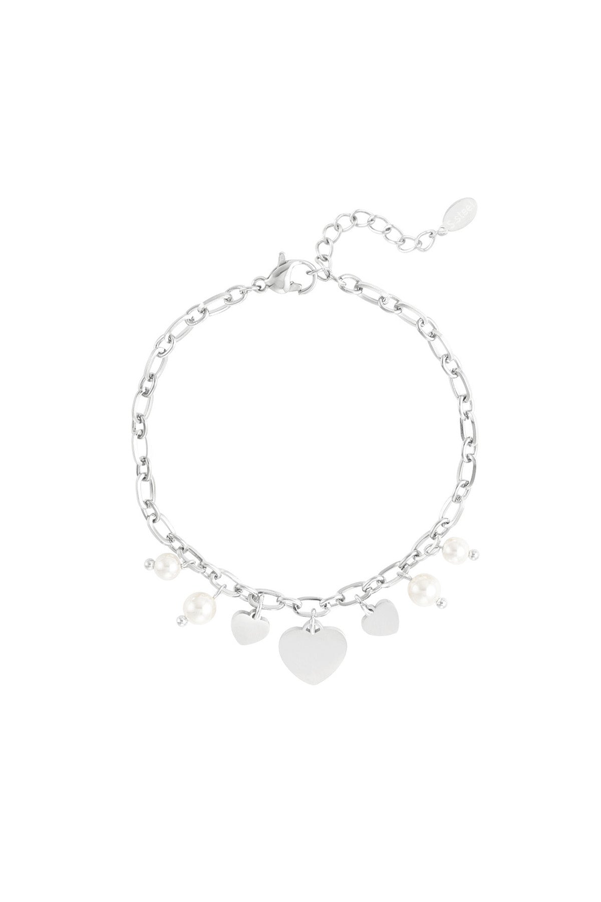 Armband mit Herzen und Perlen