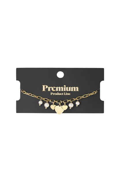 Armband mit Herzen und Perlen