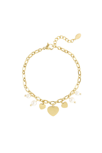 Armband mit Herzen und Perlen