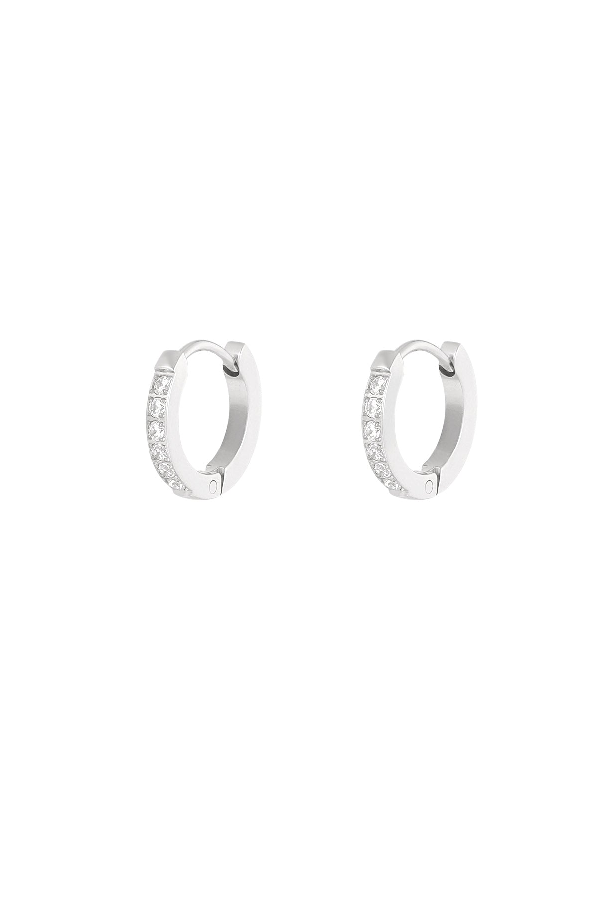Damen Ohrringe Diamant-Optik | Edelstahl | Silberfarbe