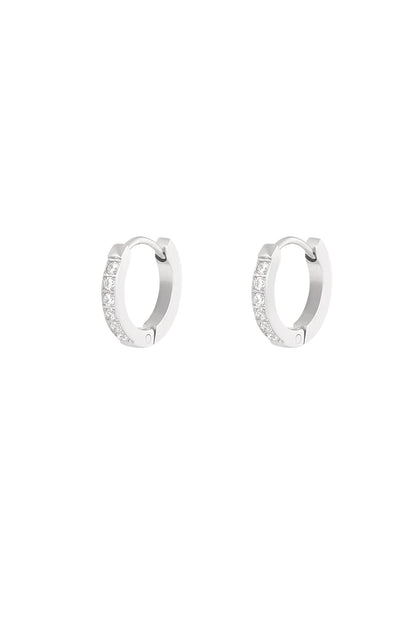 Damen Ohrringe Diamant-Optik | Edelstahl | Silberfarbe