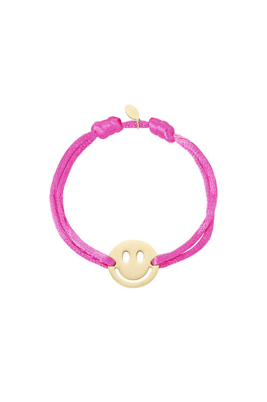 Damen Armband Satin Smiley | Edelstahl | Mehrfarbig