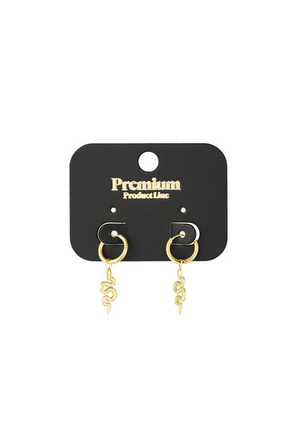 Damen Ohrringe Schlangenseele | 304S-Edelstahl | Goldfarbe