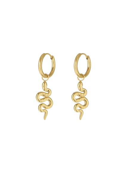Damen Ohrringe Schlangenseele | 304S-Edelstahl | Goldfarbe