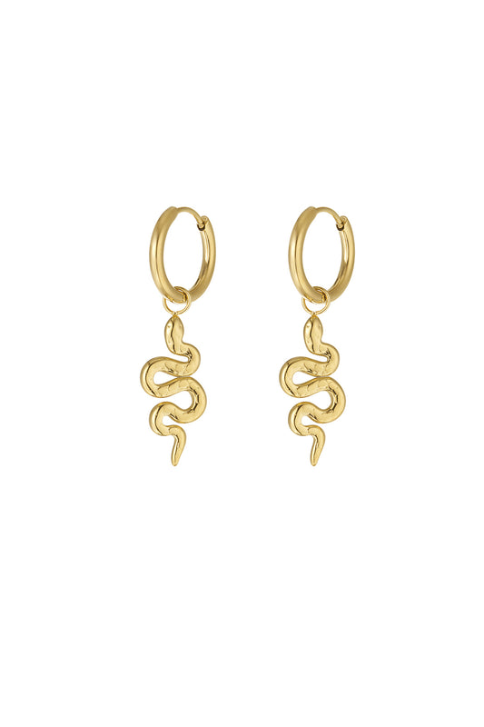 Damen Ohrringe Schlangenseele | 304S-Edelstahl | Goldfarbe